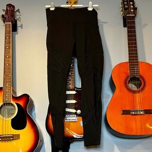 Black Lululemon Leggings with Mesh Detailing
